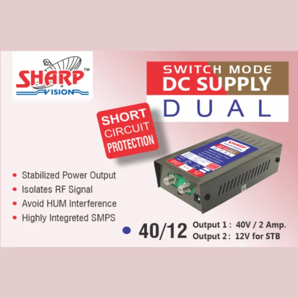 Provides Pure DC to - DC Devices: <ul> <li>DC Node</li> <li>Amplifier</li> <li>Transmitter</li> <li>STB</li> </ul> 40V to Node & 12V to STB |